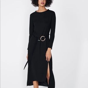 Zara black belted dress